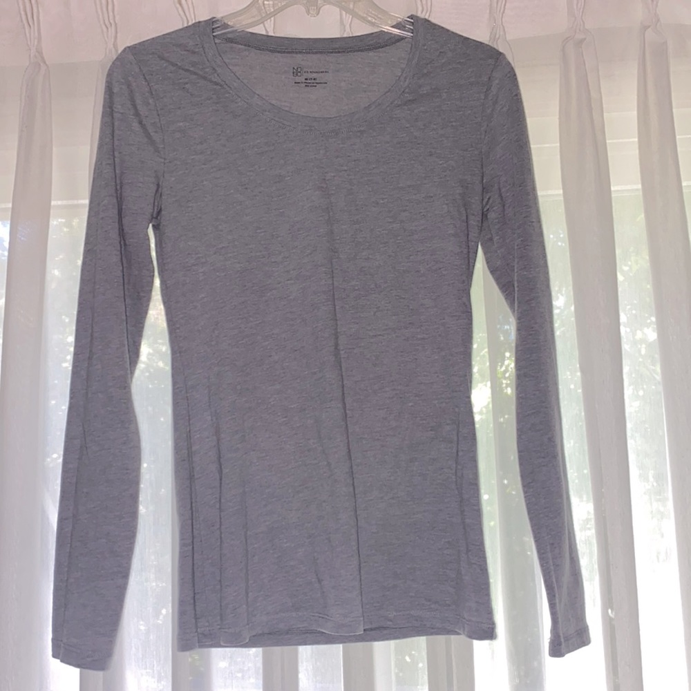 NOBO Plain Gray Long Sleeve Tee